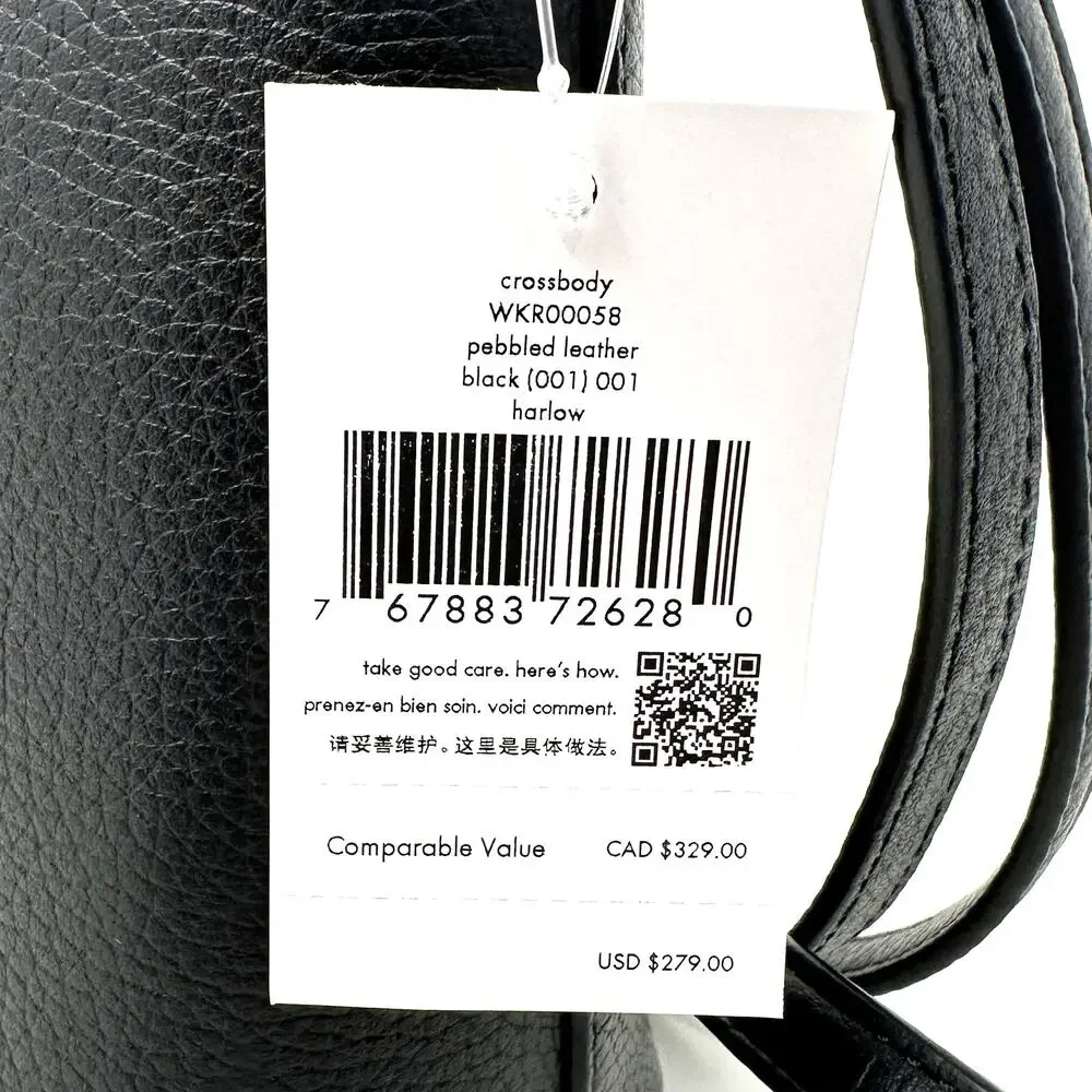 Kate Spade Harlow Crossbody Purse Black Leather WKR00058